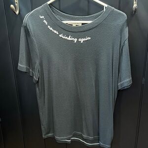 RARE Express Embroidered Graphic T-Shirt- Im Never Drinking Again